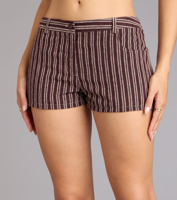 Autumn Stroll Striped Corduroy Shorts - Image 3