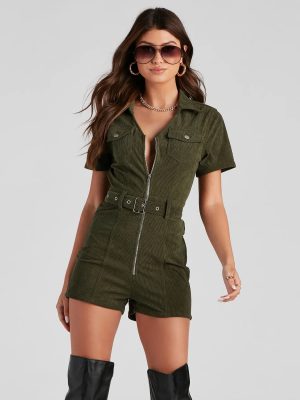 On An Adventure Corduroy Utility Romper