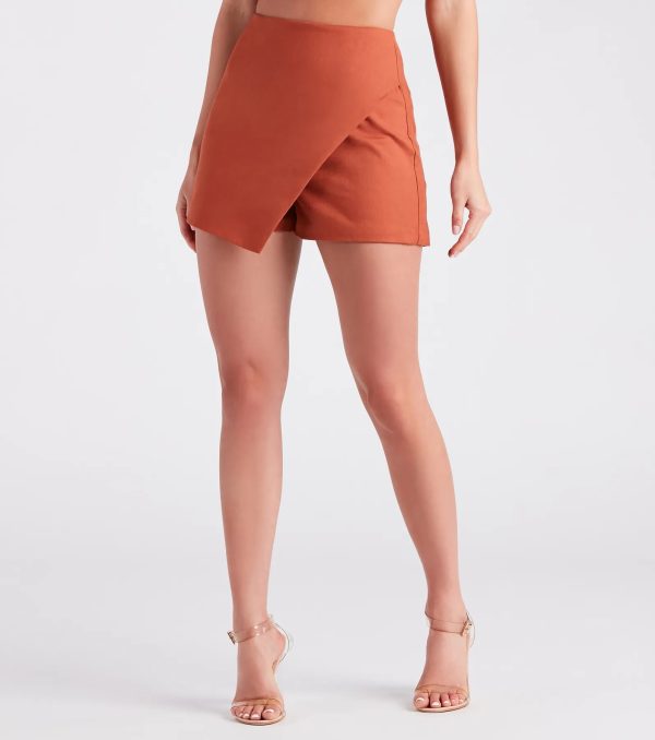 Flirtatious Style Wrap-Front Linen Skort - Image 12