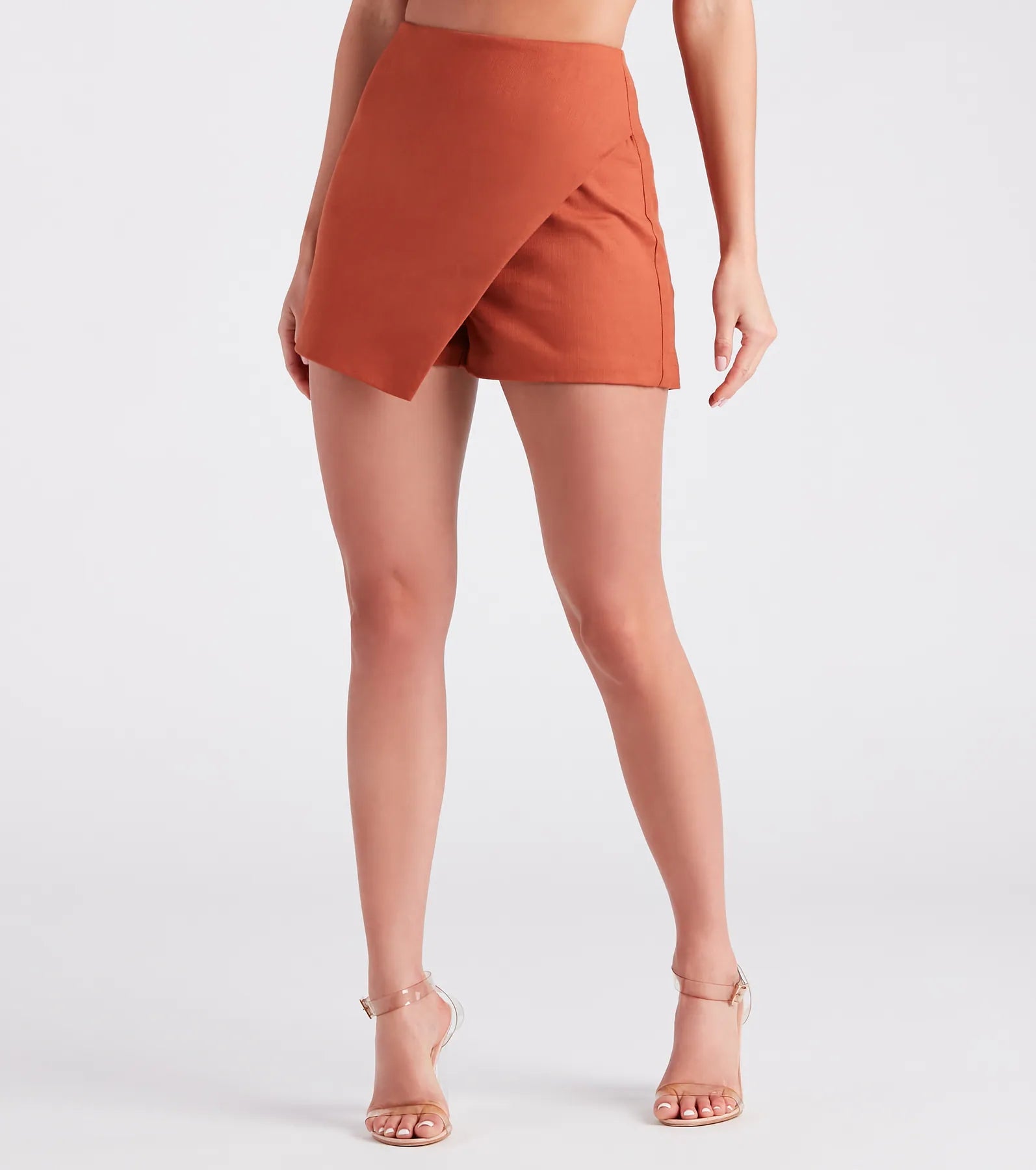 Flirtatious Style Wrap-Front Linen Skort - Image 12