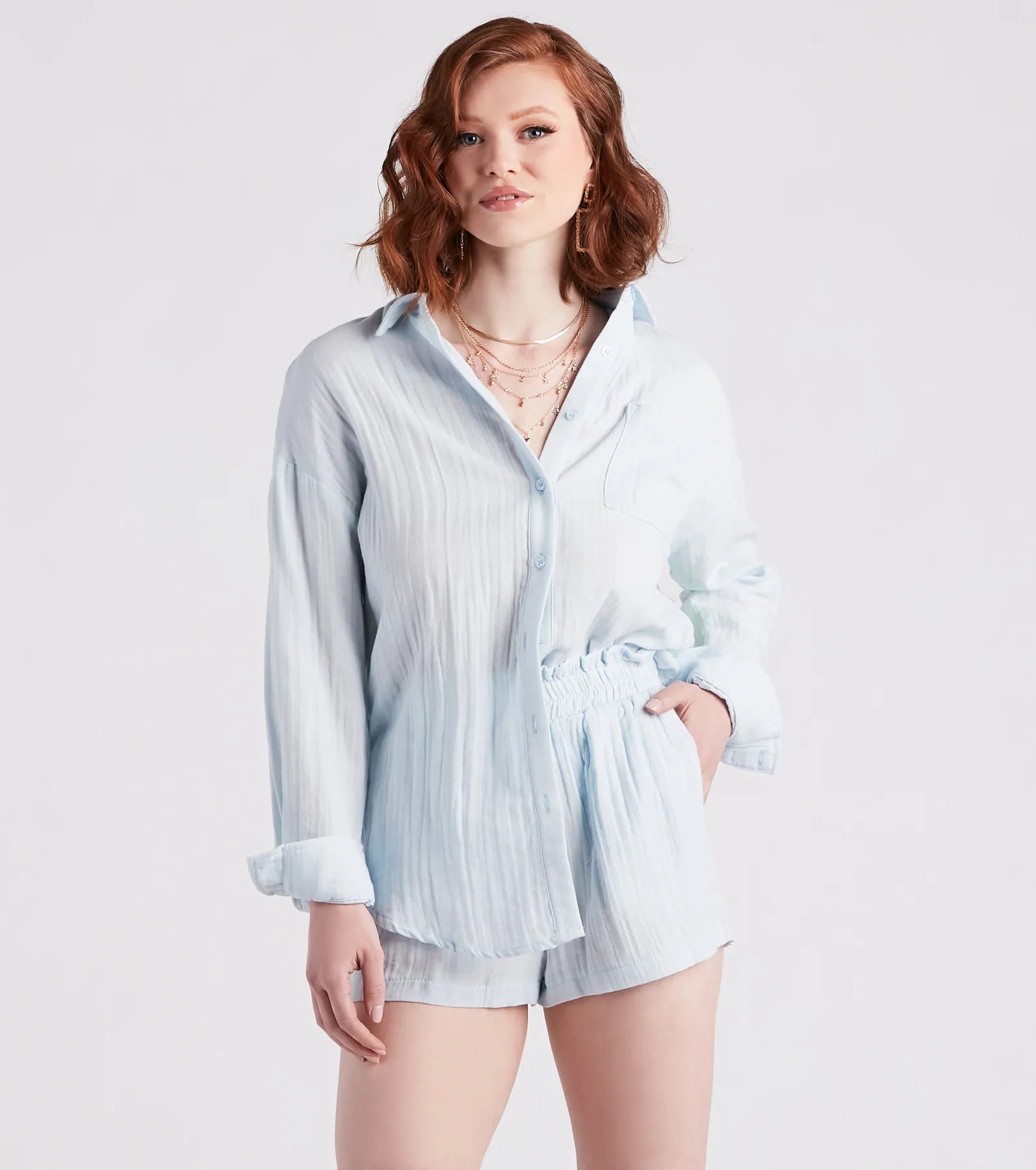 Coastal Cute Linen Top And Shorts Set - Image 6