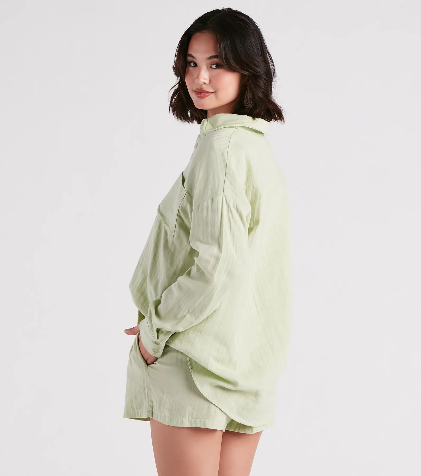 Coastal Cute Linen Top And Shorts Set - Image 2