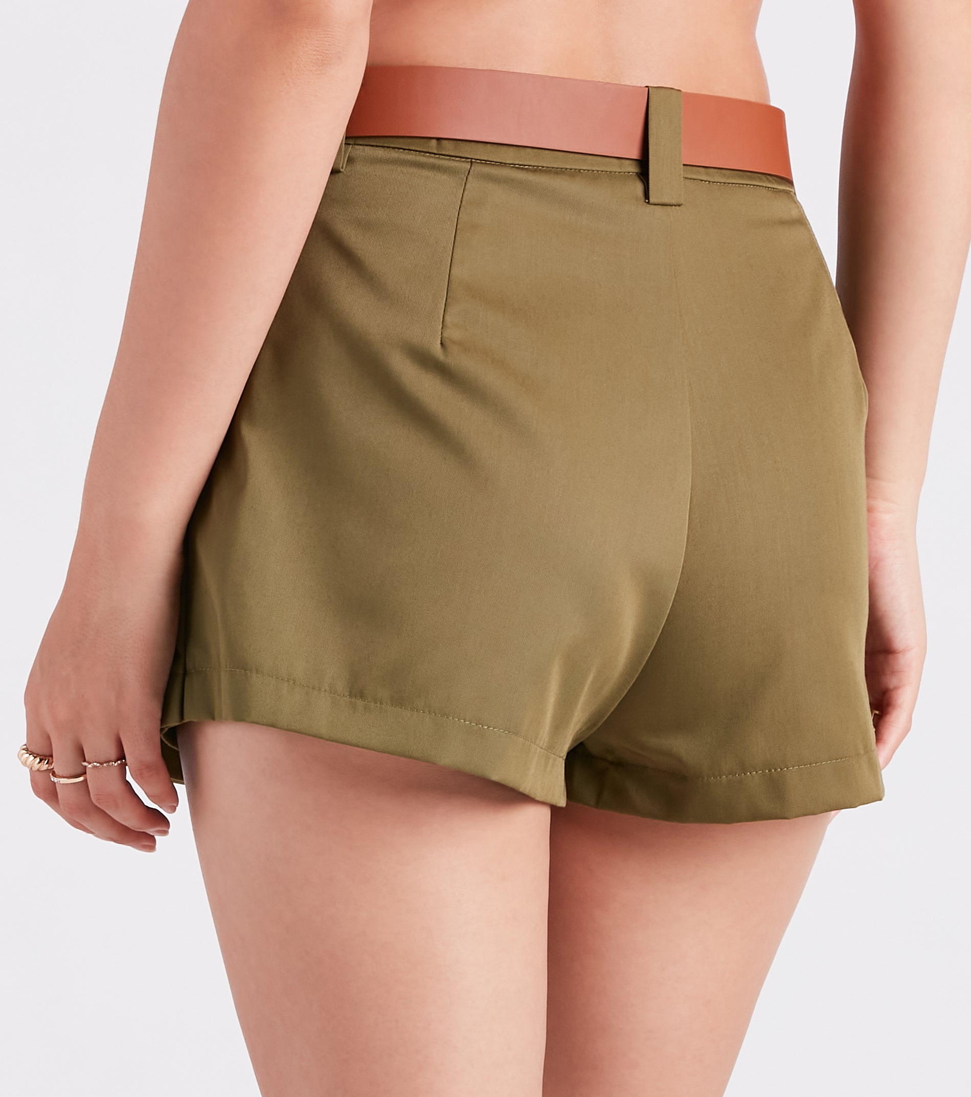 Trendy Style Belted Twill Skort - Image 7