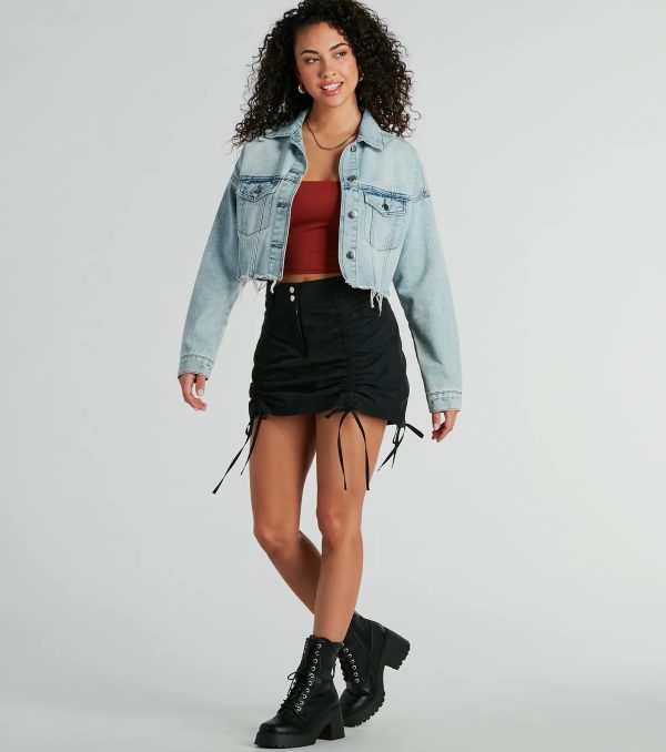 Out And About Mid-Rise Ruched Woven Mini Skort - Image 6