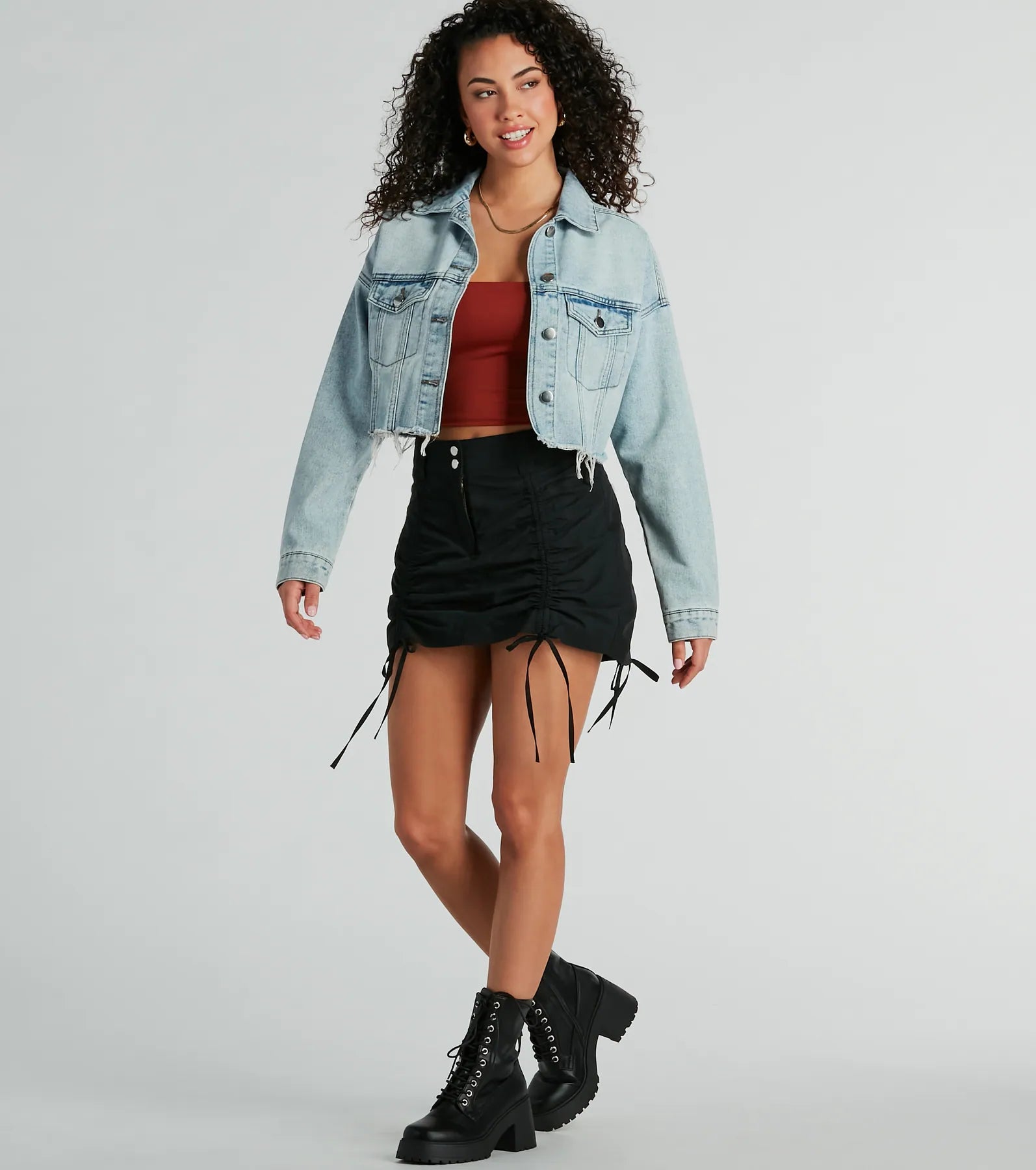 Out And About Mid-Rise Ruched Woven Mini Skort - Image 6