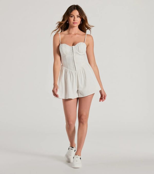 Cutie Season Sweetheart Corset Linen Romper - Image 4