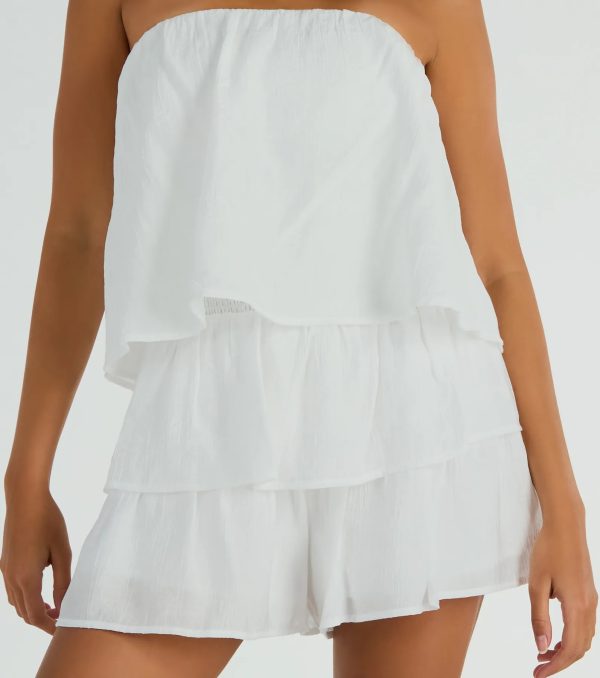 Poolside Vacay Strapless Ruffled Romper - Image 4