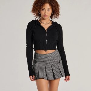 Trend Factor Plaid Drop Waist Skater Skort