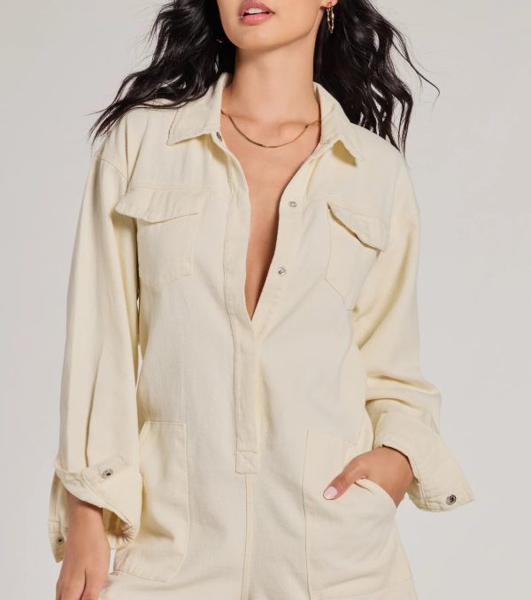 Casually Cool Long Sleeve Denim Romper - Image 4