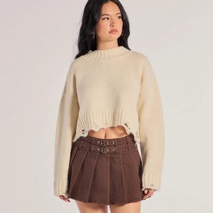 Looking Cool Belted And Pleated Mini Skort