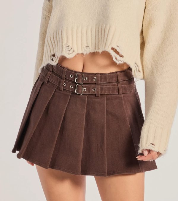 Looking Cool Belted And Pleated Mini Skort - Image 4