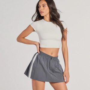 Classically Sporty High-Rise Striped Skort