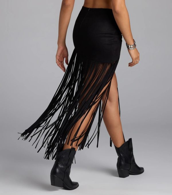 Shake It Up Fringe Maxi Skirt - Image 2