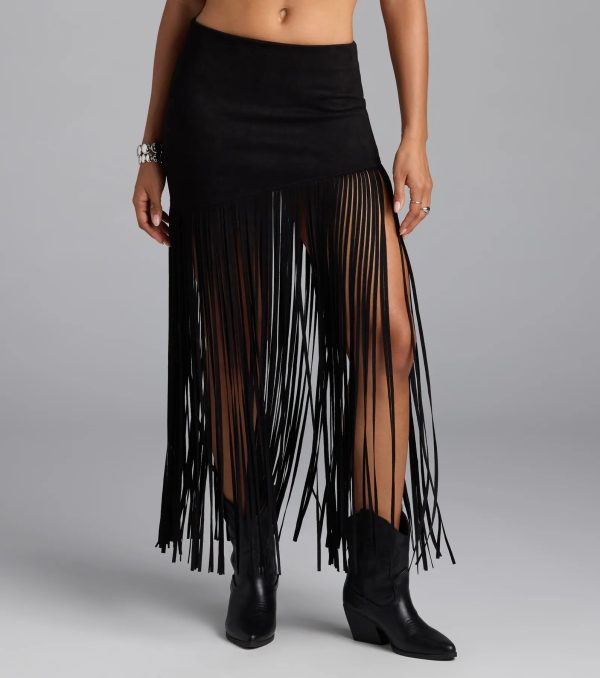 Shake It Up Fringe Maxi Skirt - Image 4