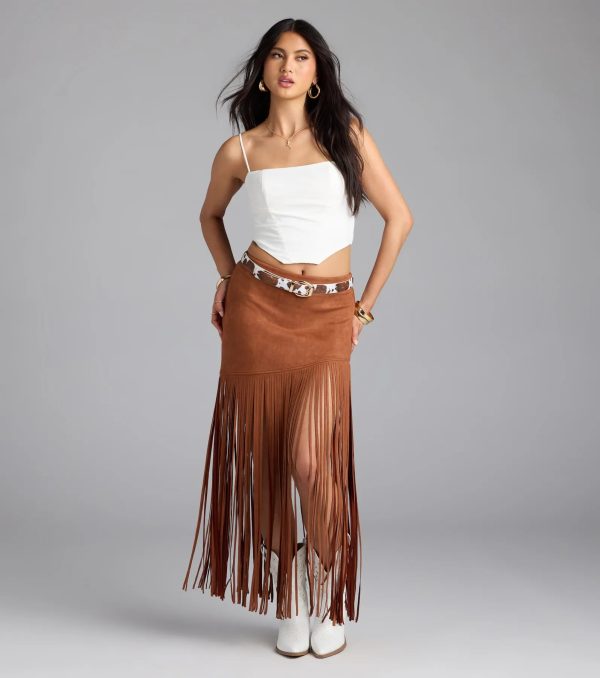 Shake It Up Fringe Maxi Skirt - Image 5
