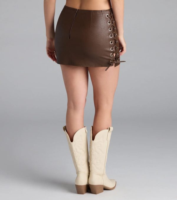 Life Of The Party Lace-Up Mini Skirt - Image 2