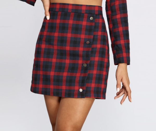 Preciously Plaid High Waist Mini Skirt - Image 3
