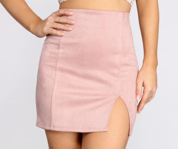 Fashionista High Waist Faux Suede Mini Skirt - Image 25