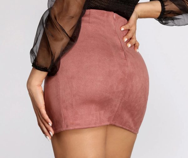 Wrapped In Suede Mini Skirt - Image 2