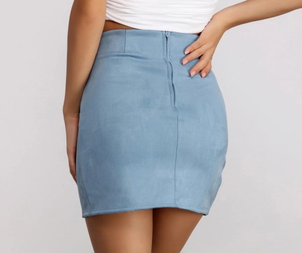 Wrapped In Suede Mini Skirt - Image 14
