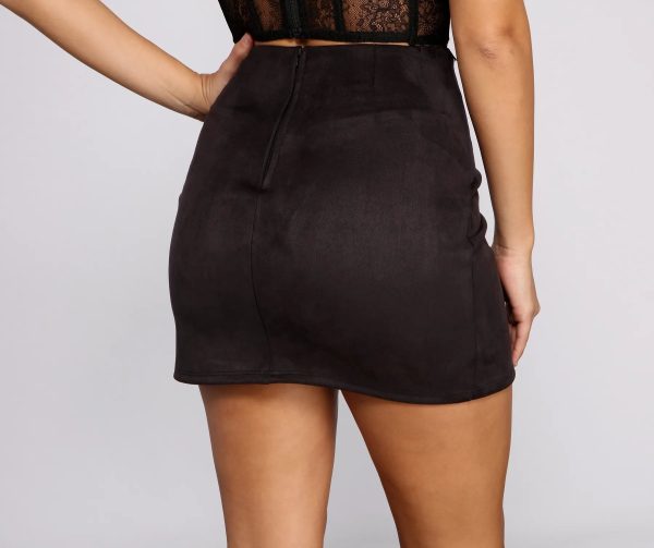 Wrapped In Suede Mini Skirt - Image 10
