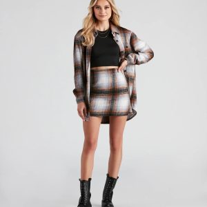 Preppy And Cute Plaid Mini Skirt