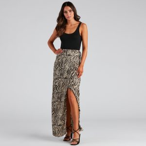 Wild And Chic Zebra Maxi Skirt