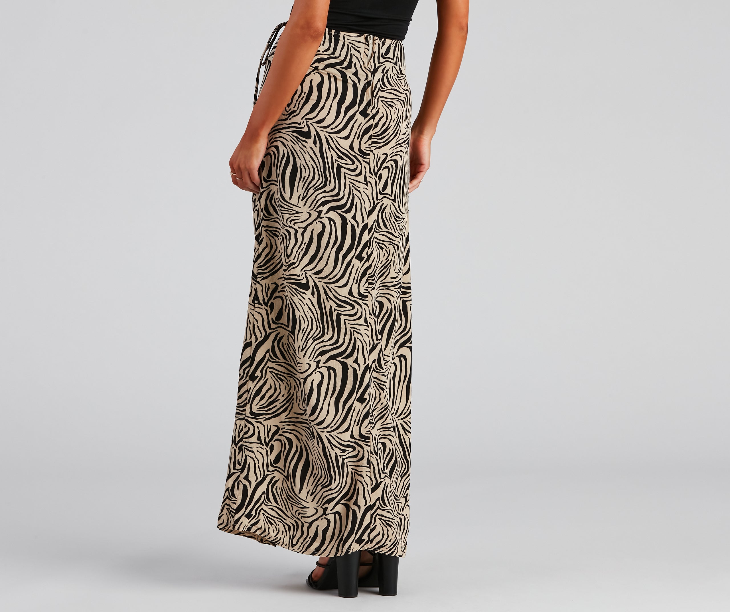 Wild And Chic Zebra Maxi Skirt - Image 3