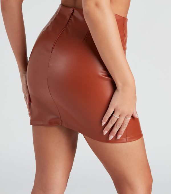 No Filter PU Slit Mini Skirt - Image 15