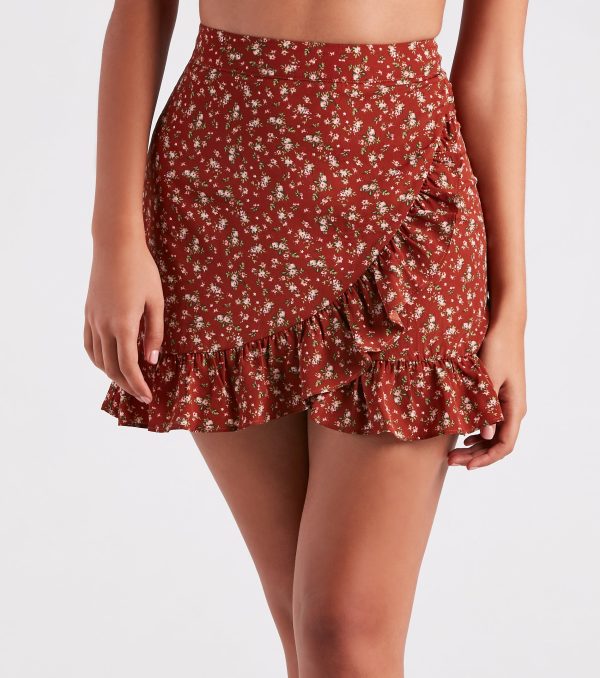 Look Your Cutest Floral Chiffon Mini Skirt - Image 2