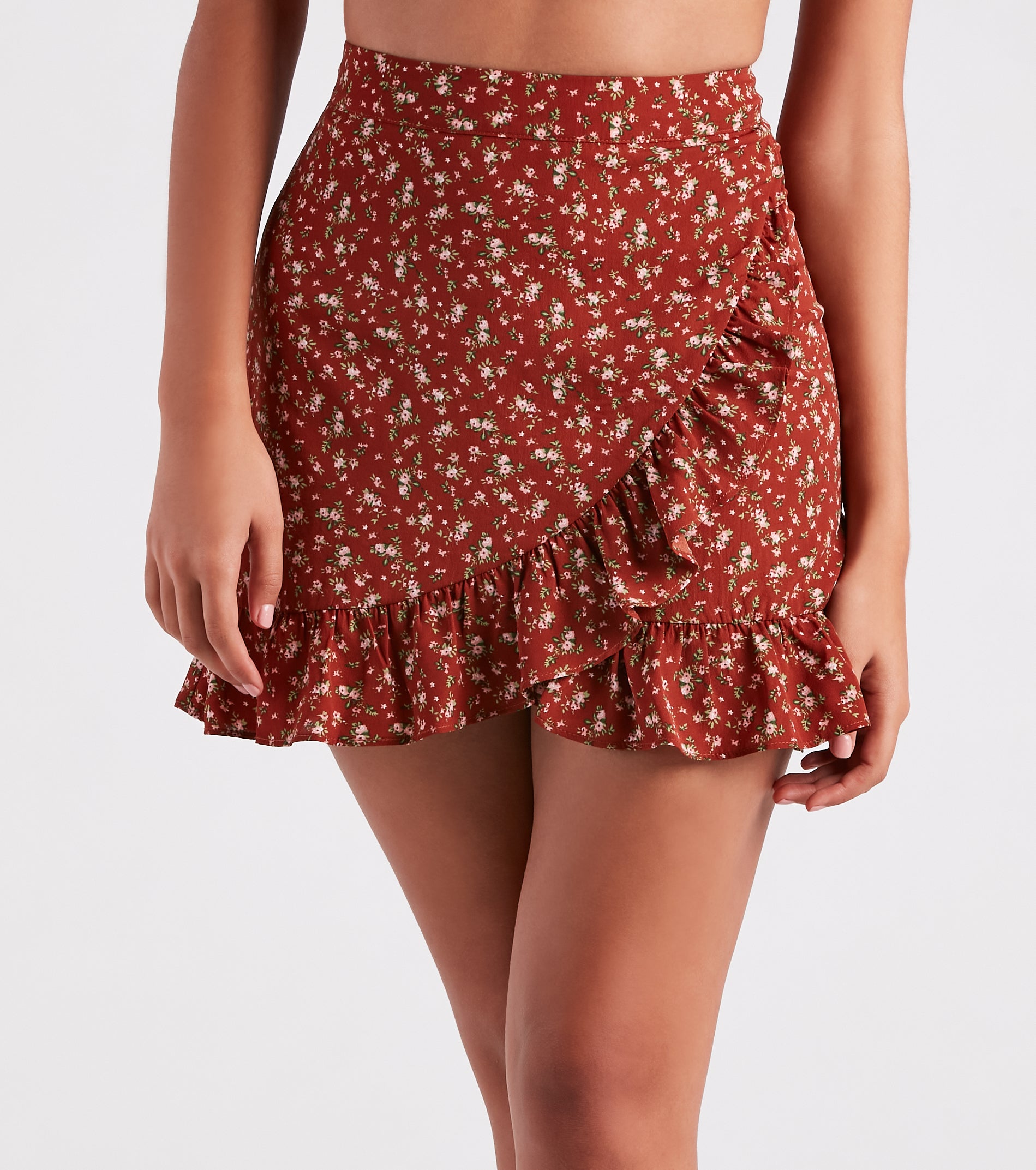 Look Your Cutest Floral Chiffon Mini Skirt - Image 2