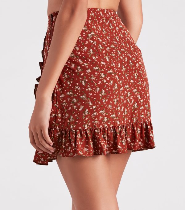 Look Your Cutest Floral Chiffon Mini Skirt - Image 3