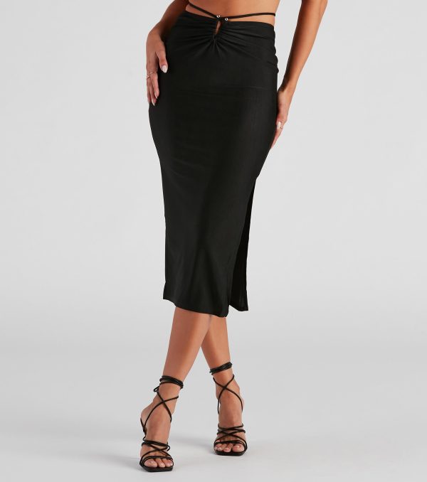 Major It-Girl Satin Midi Skirt - Image 6