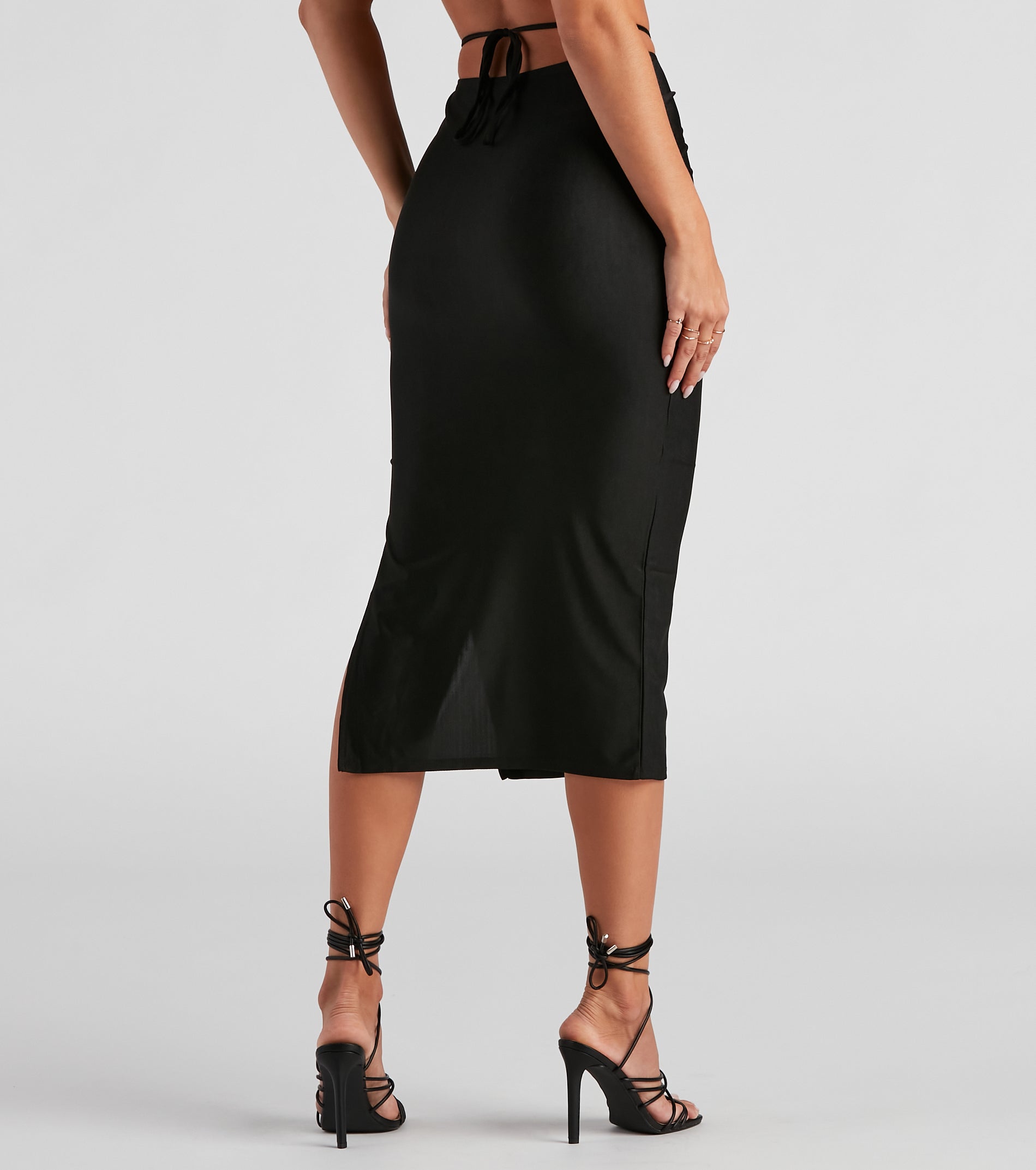 Major It-Girl Satin Midi Skirt - Image 7