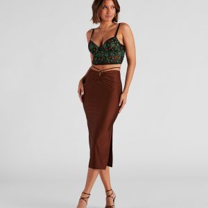 Major It-Girl Satin Midi Skirt