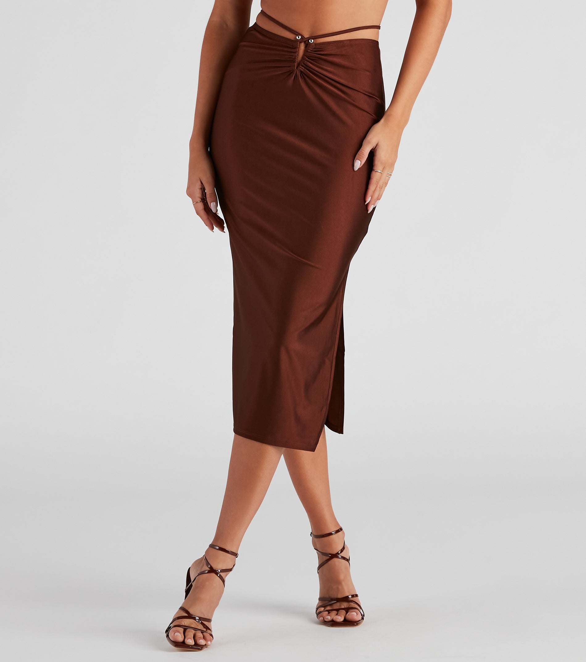 Major It-Girl Satin Midi Skirt - Image 2