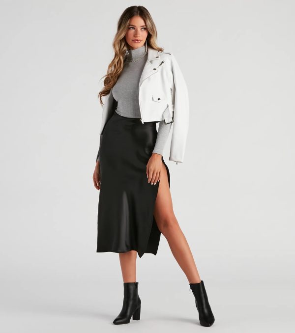 Lavish Life Satin Slit Midi Skirt - Image 7