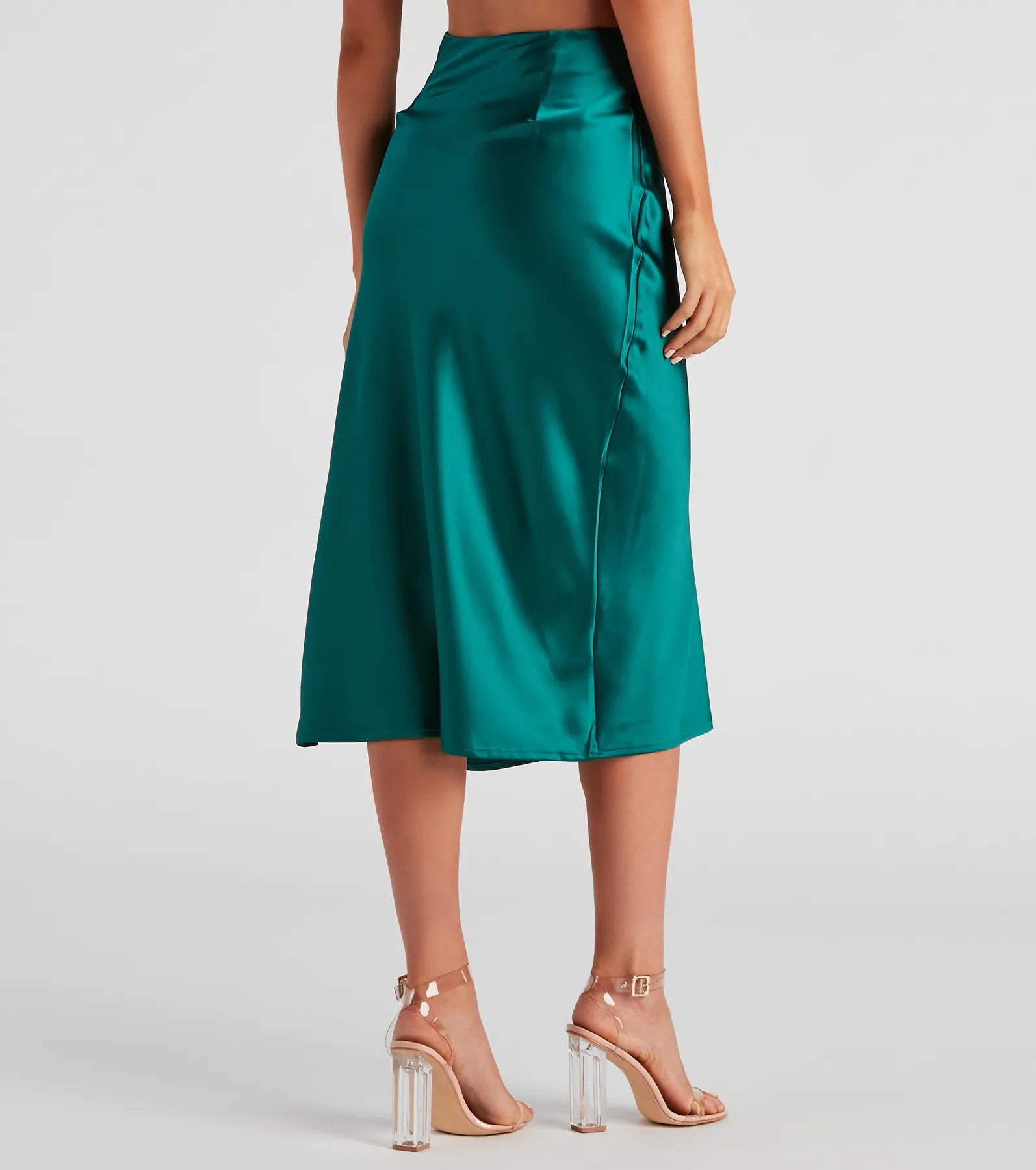 Lavish Life Satin Slit Midi Skirt - Image 10