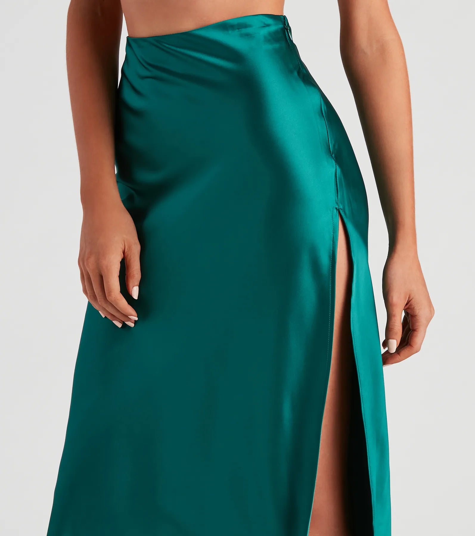 Lavish Life Satin Slit Midi Skirt - Image 12