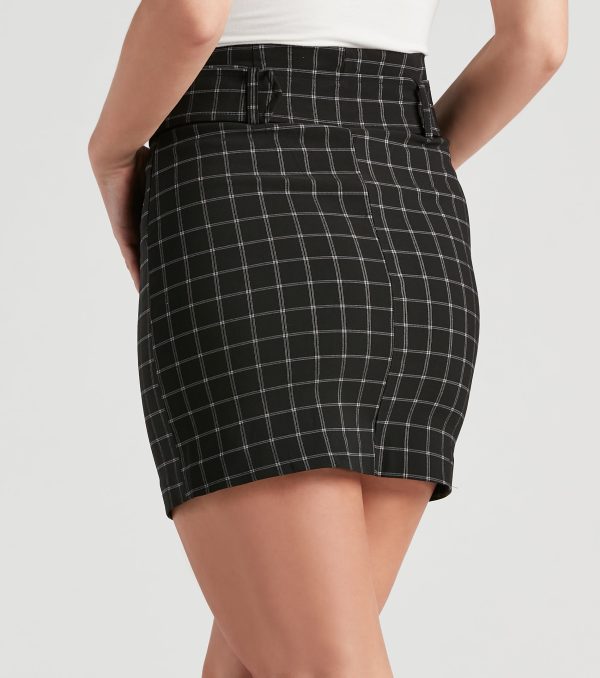 City Chic Checkered Mini Skirt - Image 4