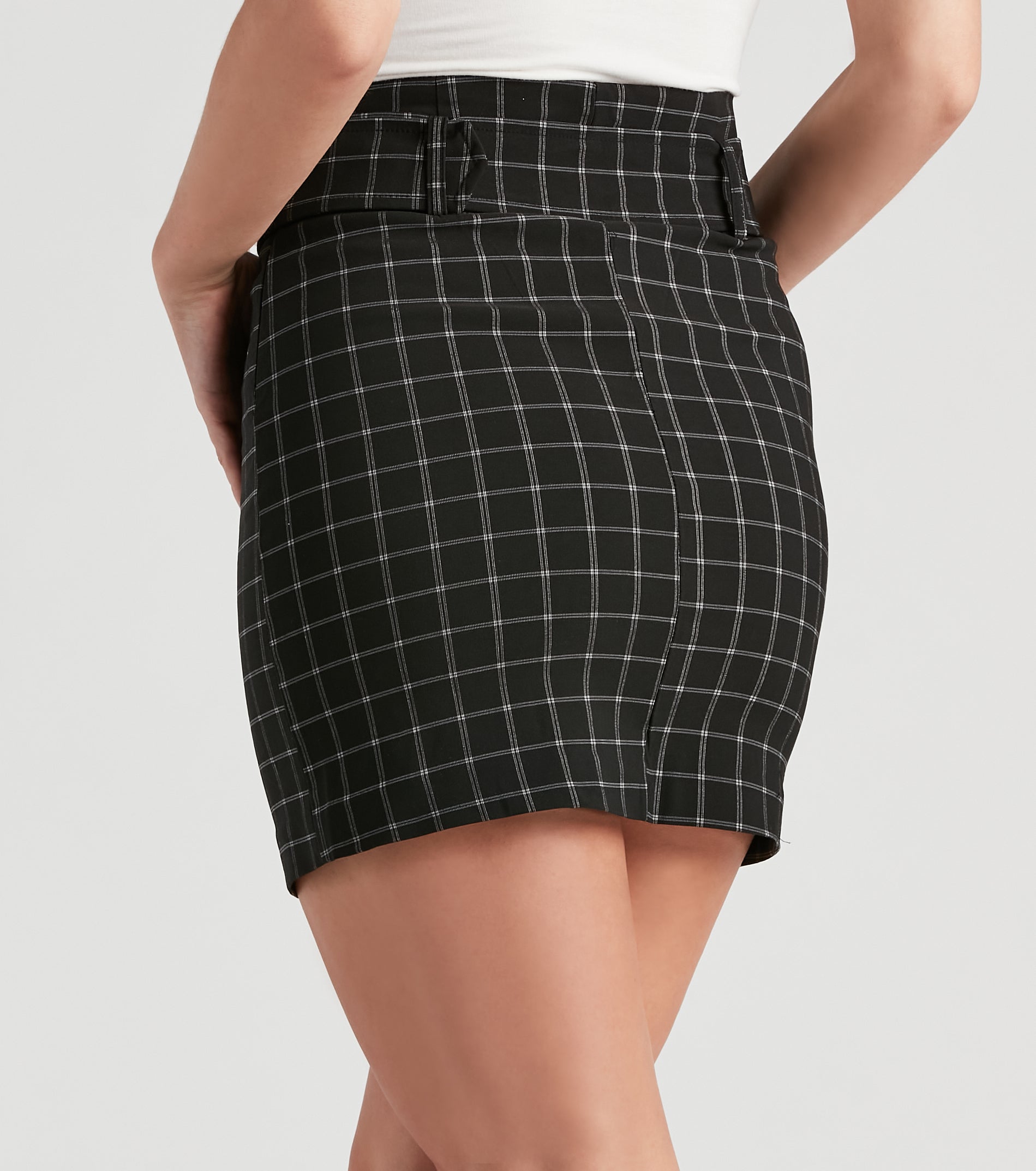 City Chic Checkered Mini Skirt - Image 4