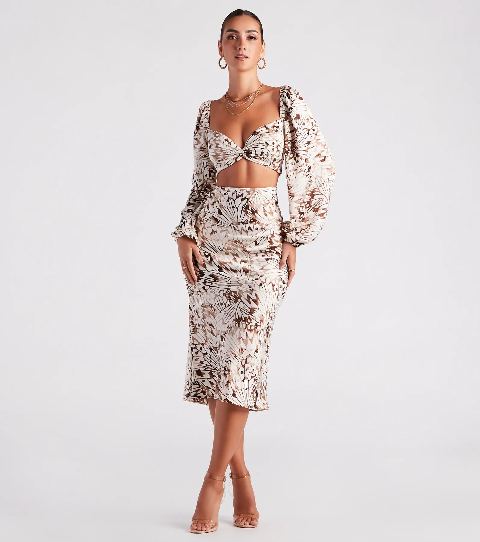 Fly By Satin Butterfly Midi Skirt - Image 2