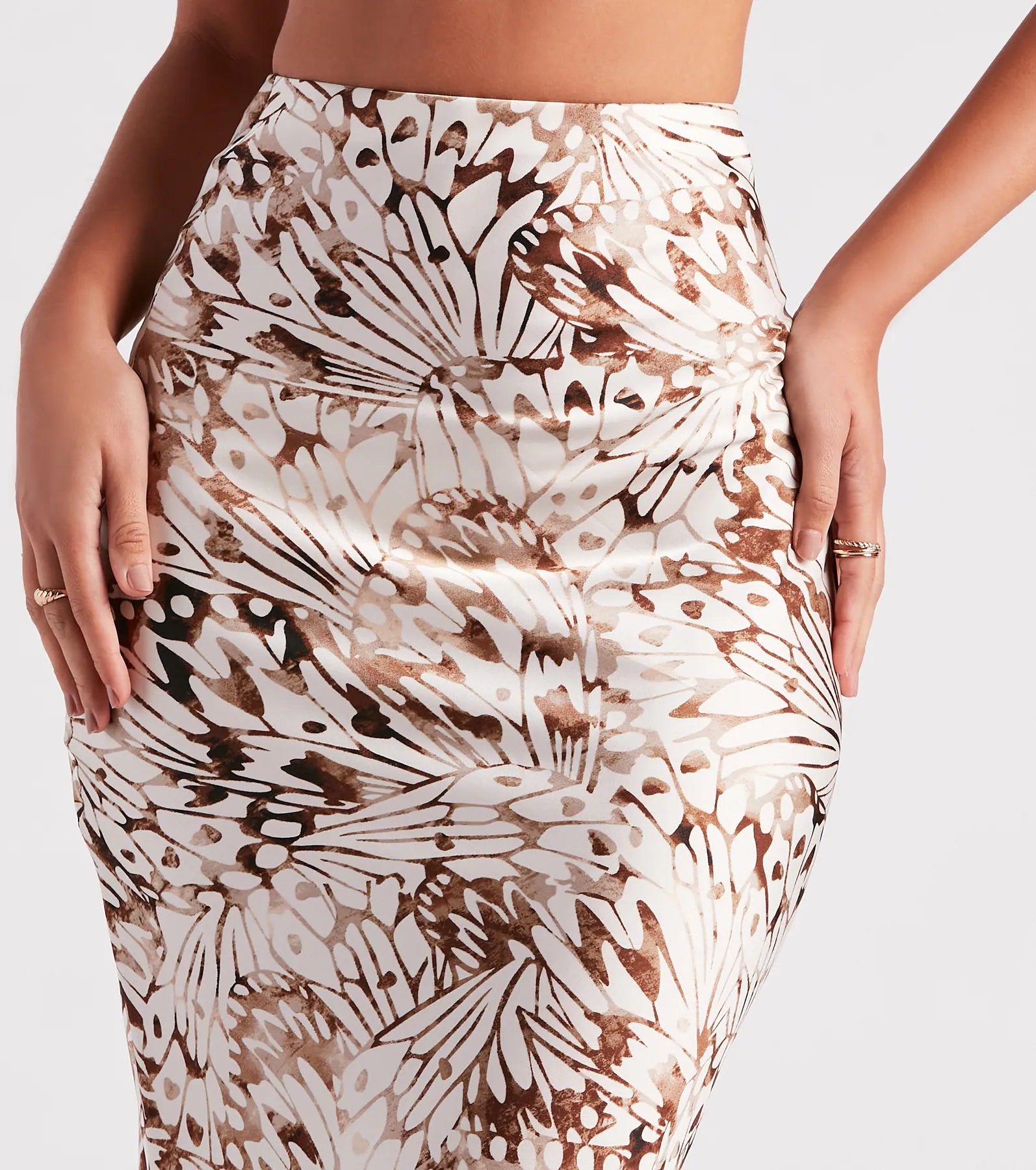 Fly By Satin Butterfly Midi Skirt - Image 4