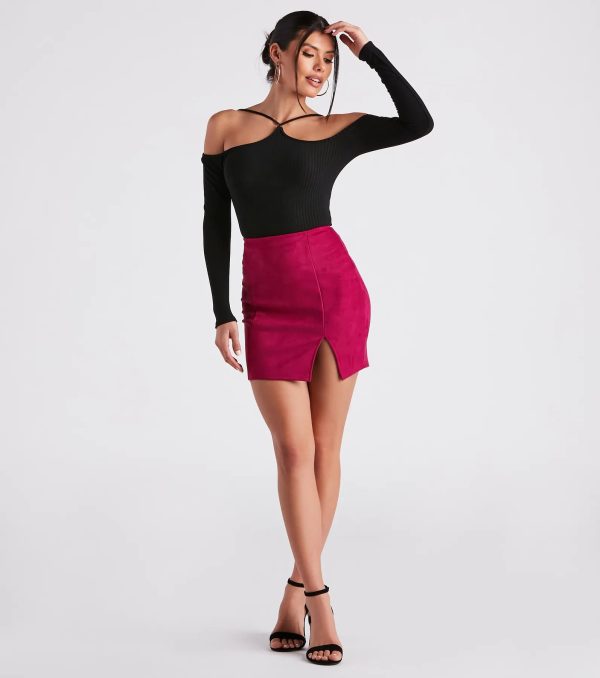 Fashionista High Waist Faux Suede Mini Skirt - Image 14