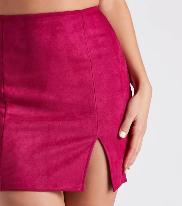 Fashionista High Waist Faux Suede Mini Skirt - Image 16