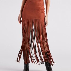 Wild At Heart Long Fringe Skirt