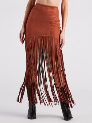 Wild At Heart Long Fringe Skirt