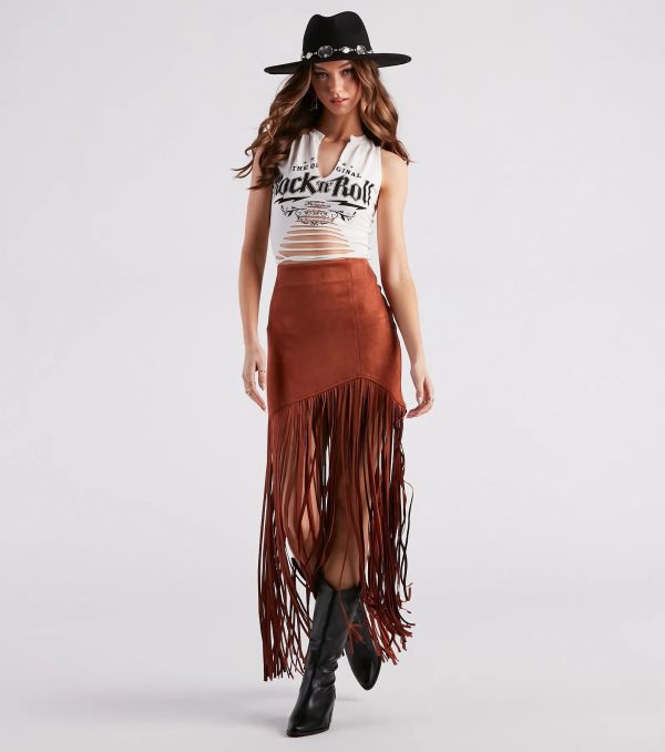 Wild At Heart Long Fringe Skirt - Image 2