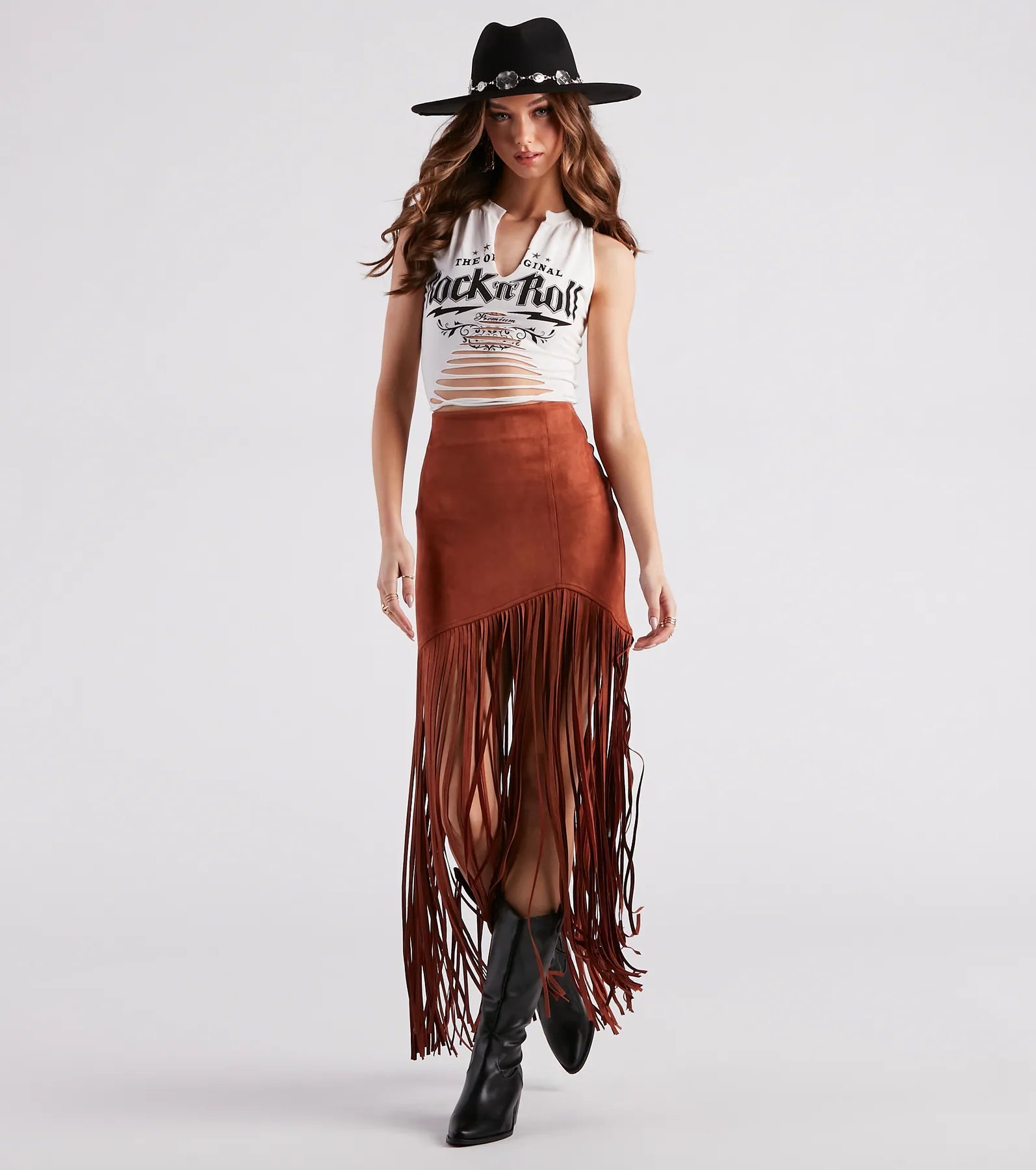 Wild At Heart Long Fringe Skirt - Image 2