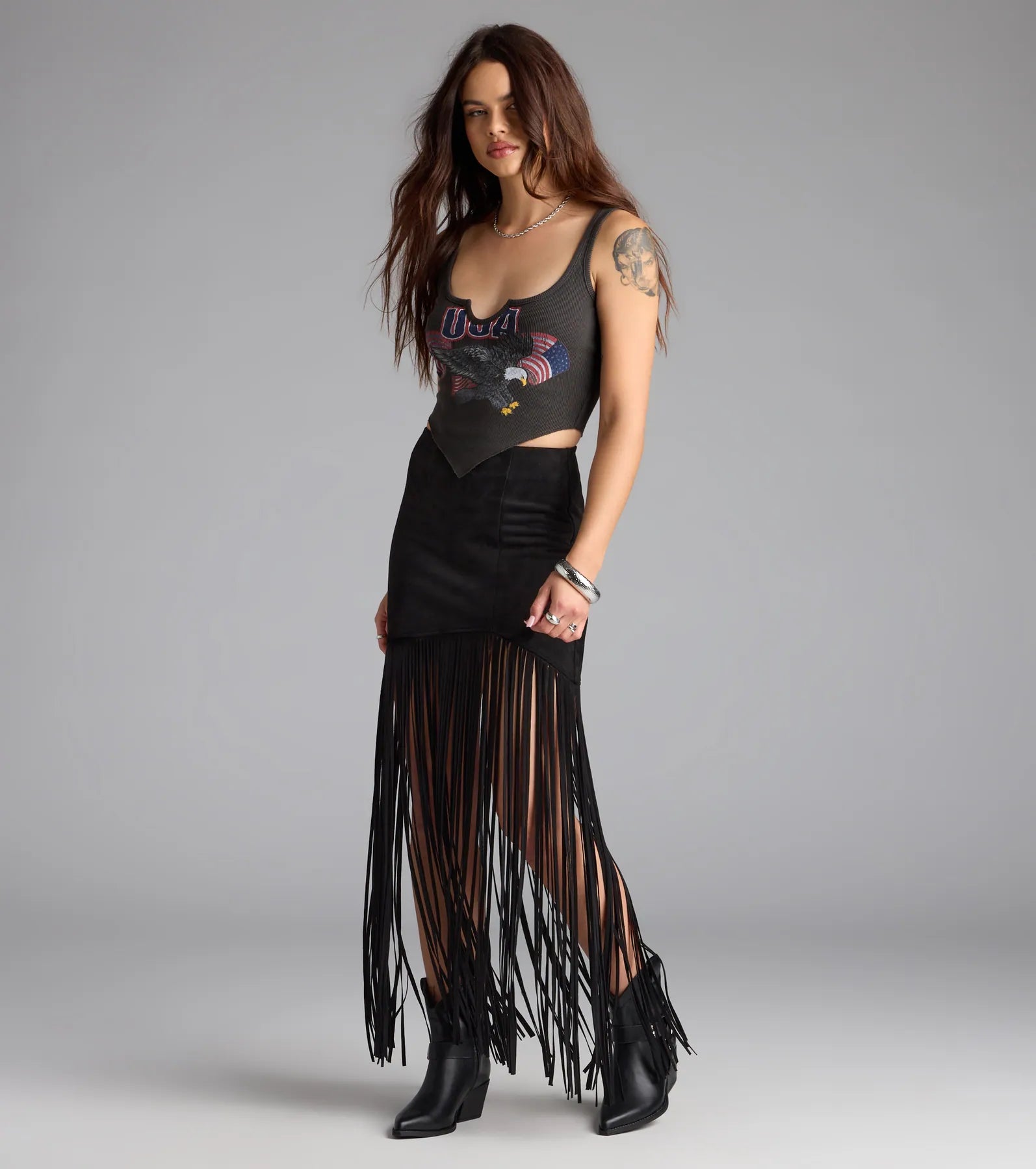 Wild At Heart Long Fringe Skirt - Image 5